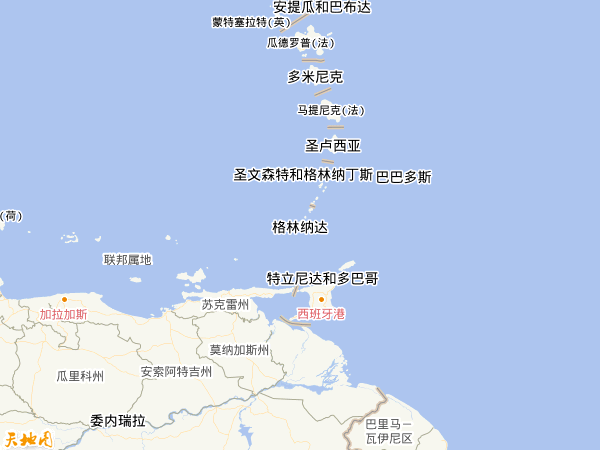 格林納達(dá)地圖