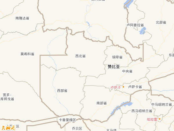 贊比亞地圖