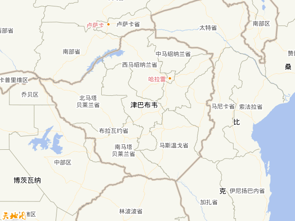 津巴布韋地圖
